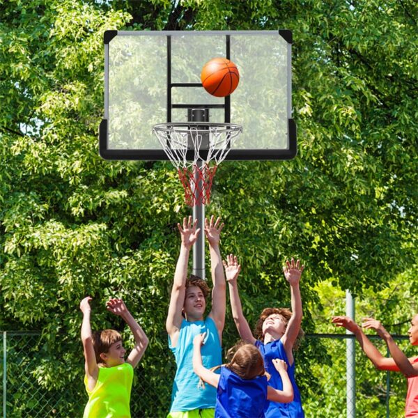 Portable Outdoor Basketball Hoop 64’’-79’’ Adjustable Poolside Basketball Goal System with 44" Backboard Wheeled Fillable Base - Image 4