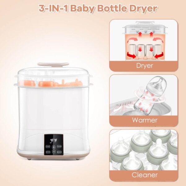 Premium 3-In-1 Baby Bottle Steam Sterilizer And Dryer With LED Monitor - Image 2
