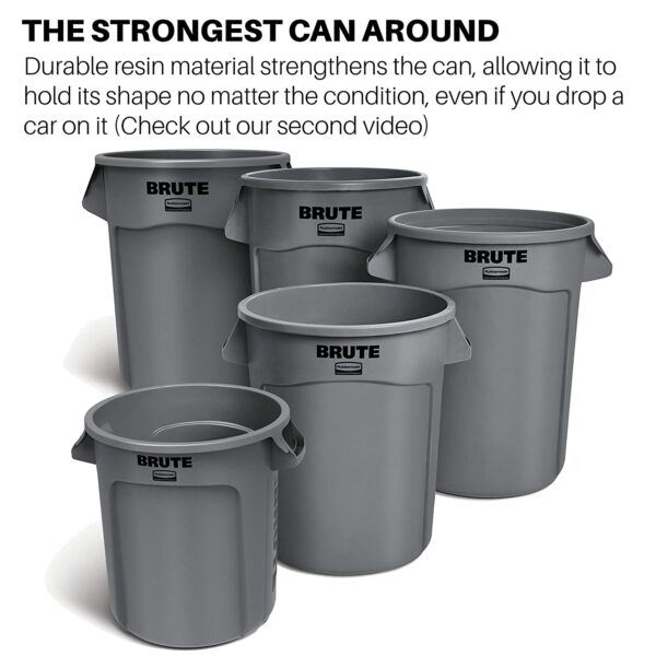 Yellow Heavy-Duty Trash/Garbage Can, (Pack of 6) - Image 6
