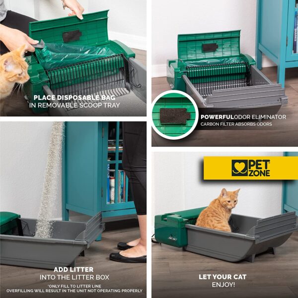 Pet Zone Smart Scoop Automatic Litter Box (Self Cleaning Litter Box, Cat Litter Box with No Expensive Refills) - Image 5