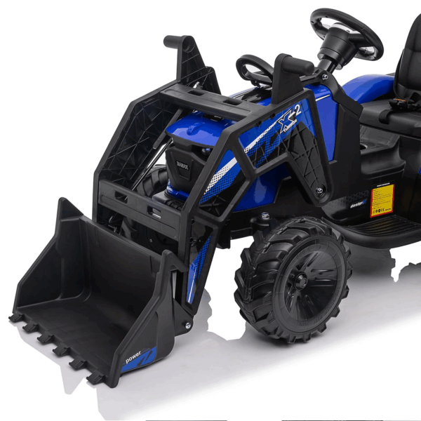 3-in-1 Ride-On Tractor, 24V Electric, Excavator & Bulldozer, Remote Control, LED, Music, USB/Bluetooth max 66 lbs – Bright-blue - Image 17