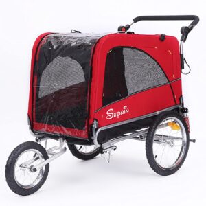 3 in 1 Luxury Large Sized Bike Trailer Bicycle Pet Trailer/Jogger/Dog Cage with Suspension 10308
