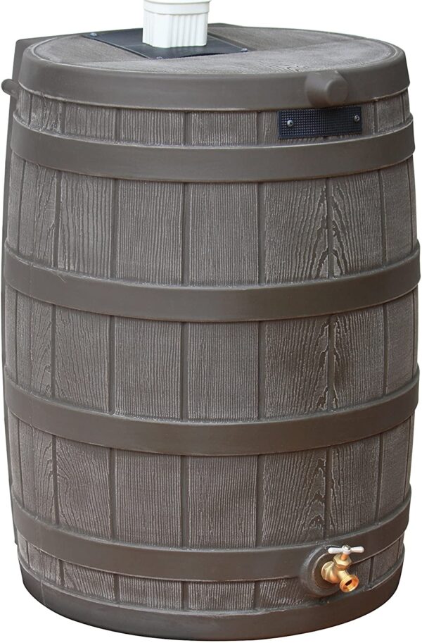 Good Ideas Rain Wizard 50 Gallon Plastic Outdoor Home Rain Barrel Water Storage Collector - Image 2