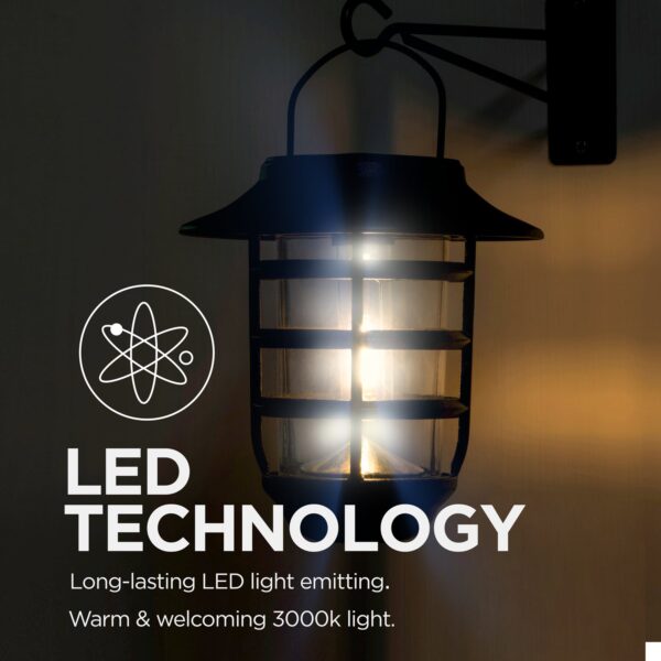 home zone security solar outdoor decorative glass wall lantern light no wiring - Image 5