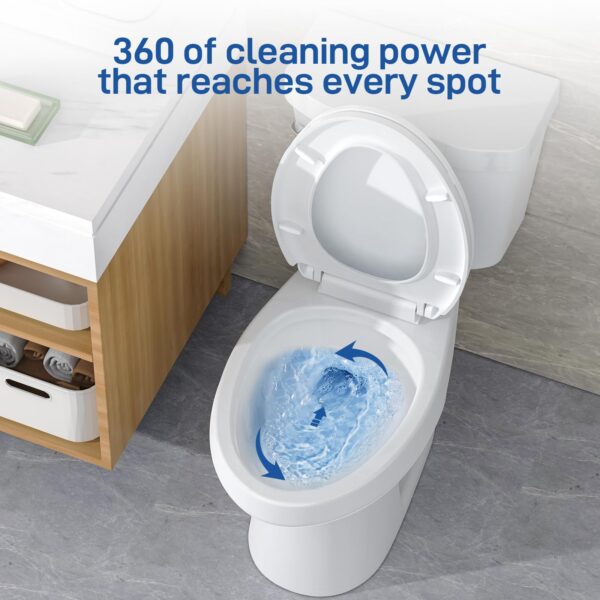 21Toilet, Elongated Toilets for Bathrooms, Two-Piece Toilet with Soft Close Seat, 1.28 Siphonic Flush Toilet with Universal Height ADA Cotton White - Image 13