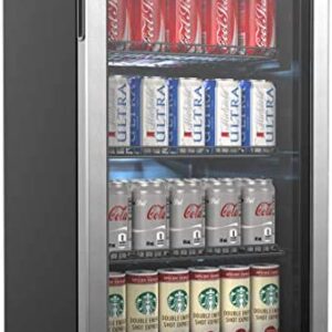 hOmeLabs Beverage Refrigerator and Cooler – 120 Can Mini Fridge
