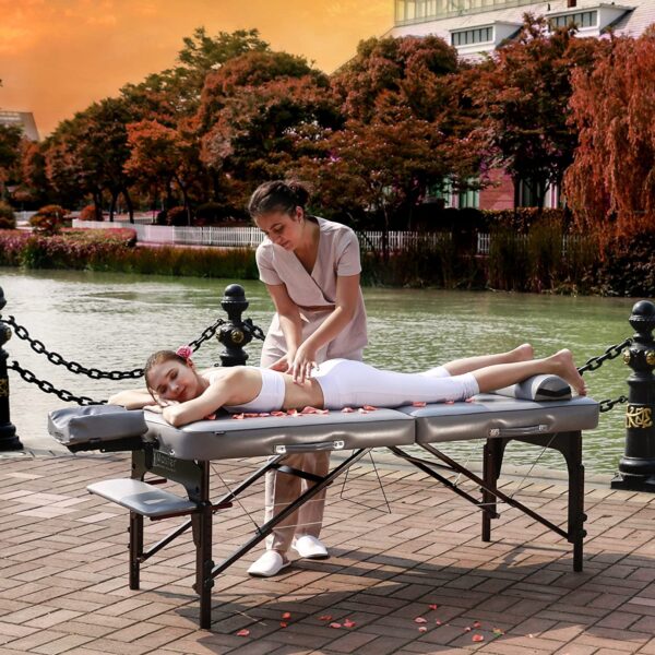 30′′ Montour Lx Massage Table Package with 3′′ Memory Foam,Dove Grey - Image 4
