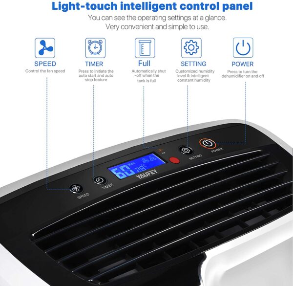 30 Pint Dehumidifier for Home Basements Bedroom Garage, Mid-Size Portable with Continuous Drain Hose Outlet and Wheel, 4 Gallons/Day Intelligent Humidity Control for Space Up to 1500 Sq Ft - Image 3