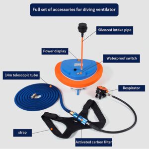 DGLUYUDV Diving Ventilator, 5 Hours Rechargeable Scuba Diving Tank,Waterproof Air Compressor