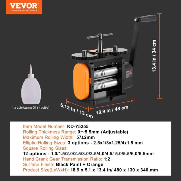 Vevor Rolling Mill Jewelry Machine 3-in-1 Multi-Function 57mm Max Width New - Image 14