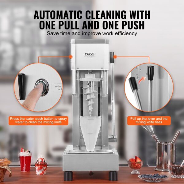Vevor Ice Cream Blender 750W High Speed Mixer 1740 RPM 304 Stainless Steel New - Image 14