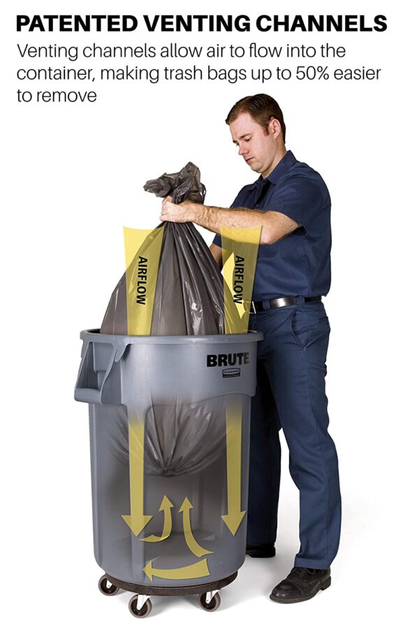 Yellow Heavy-Duty Trash/Garbage Can, (Pack of 6) - Image 5