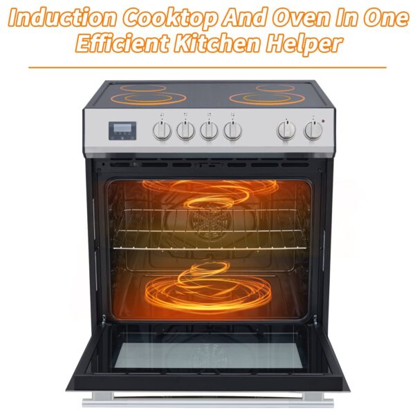 Front Control Electric Range Oven with 5 Cooktop Elements with 6 Cooking Power Options, Freestanding Oven, 5.0 cu. ft. Capacity Stainless Steel - Image 12