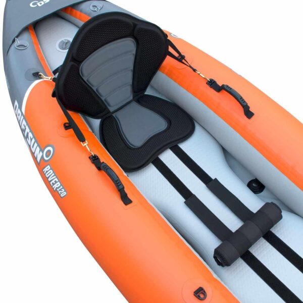 Driftsun Rover 120/220 Inflatable Tandem White-Water Kayak with High Pressure Floor and EVA Padded Seats with High Back Support, Includes Action Cam Mount, Aluminum Paddles, Pump and More - Image 5