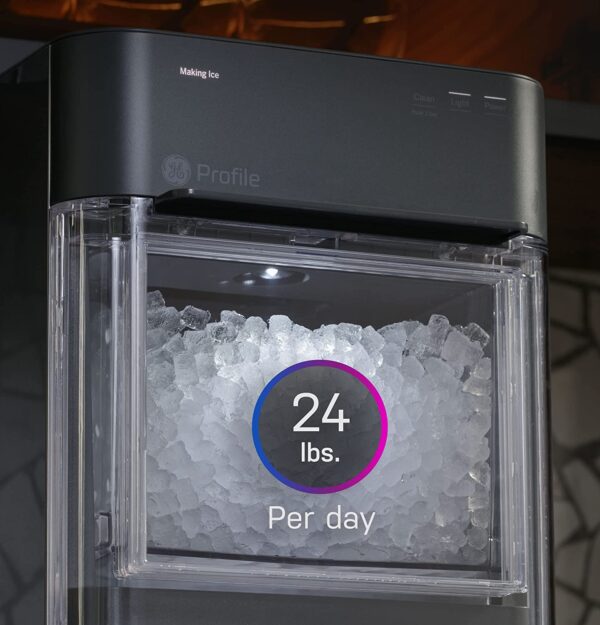 GE Profile Opal 2.0 | Countertop Nugget Ice Maker | Ice Machine with WiFi Connectivity | Smart Home Kitchen Essentials | Black Stainless - Image 2