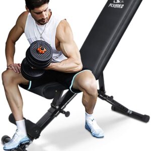 FLYBIRD Weight Bench, Adjustable Strength Training Bench for Full Body Workout