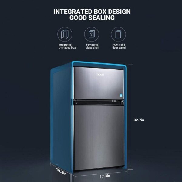 Mini Fridge with Freezer, 3.1 Cu.Ft Small Refrigerator, Compact Refrigerator with LED Light - Image 3