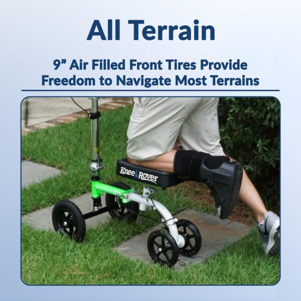 Hybrid - Most Compact All Terrain Knee Scooter for Adults for Foot Surgery Heavy Duty Knee Walker for Broken Ankle Foot Injuries Recovery Leg Scooter Best Knee Crutch Alternative (Green) - Image 4