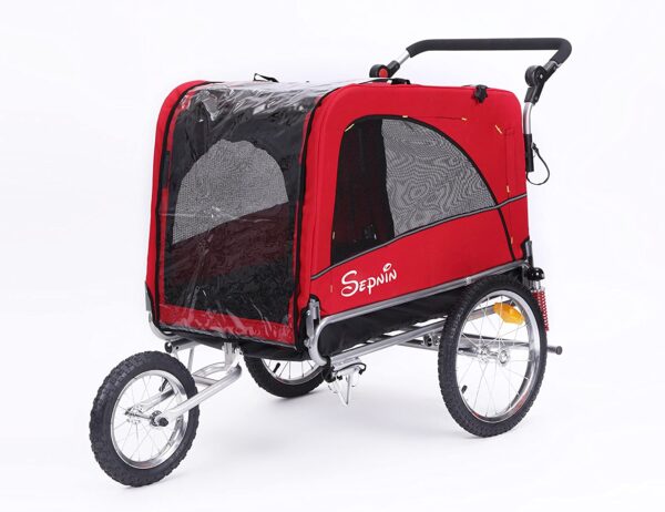 3 in 1 Luxury Large Sized Bike Trailer Bicycle Pet Trailer/Jogger/Dog Cage with Suspension 10308 - Image 2