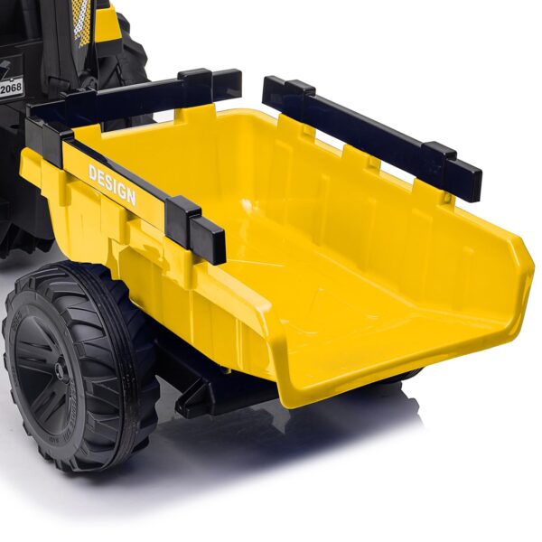 3-in-1 Ride-On Tractor, 24V Electric, Excavator & Bulldozer, Remote Control, LED, Music, USB/Bluetooth max 66 lbs – Bright-yellow - Image 18