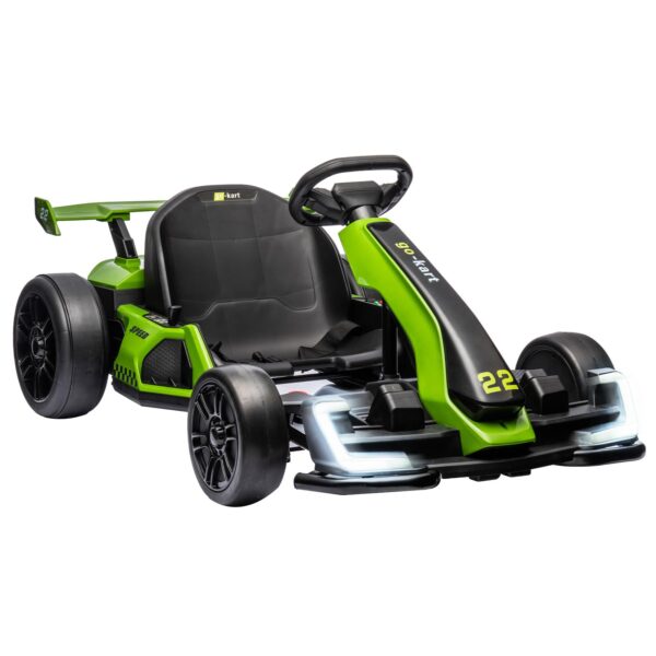 24V Electric Go Kart, with 300W Strong Motor, Drift/Sport Mode, Big Battery, Eva Tire,Length Adjustmen for Outdoor Racing Toy-Green - Image 10
