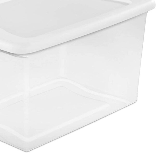 sterilite 64 quart clear storage tote with lids lot of 6 - Image 6