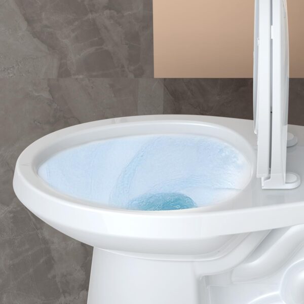 21Toilet, Elongated Toilets for Bathrooms, Two-Piece Toilet with Soft Close Seat, 1.28 Siphonic Flush Toilet with Universal Height ADA Cotton White - Image 14