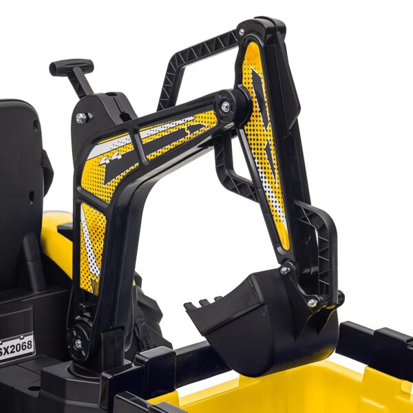 3-in-1 Ride-On Tractor, 24V Electric, Excavator & Bulldozer, Remote Control, LED, Music, USB/Bluetooth max 66 lbs – Bright-yellow - Image 17