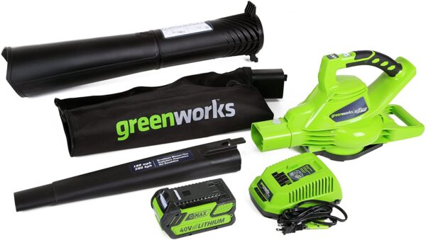 40V 185 MPH Variable Speed Cordless Leaf Blower/Vacuum, 4.0Ah Battery and Charger Included 24322 - Image 2