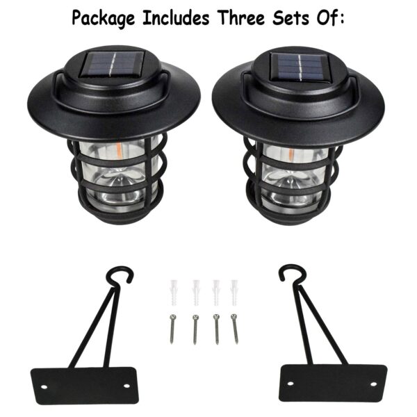 home zone security solar outdoor decorative glass wall lantern light no wiring - Image 2