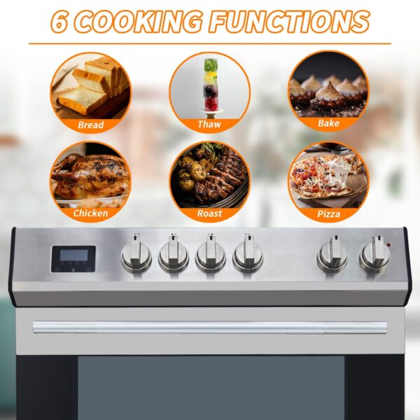 Front Control Electric Range Oven with 5 Cooktop Elements with 6 Cooking Power Options, Freestanding Oven, 5.0 cu. ft. Capacity Stainless Steel - Image 11