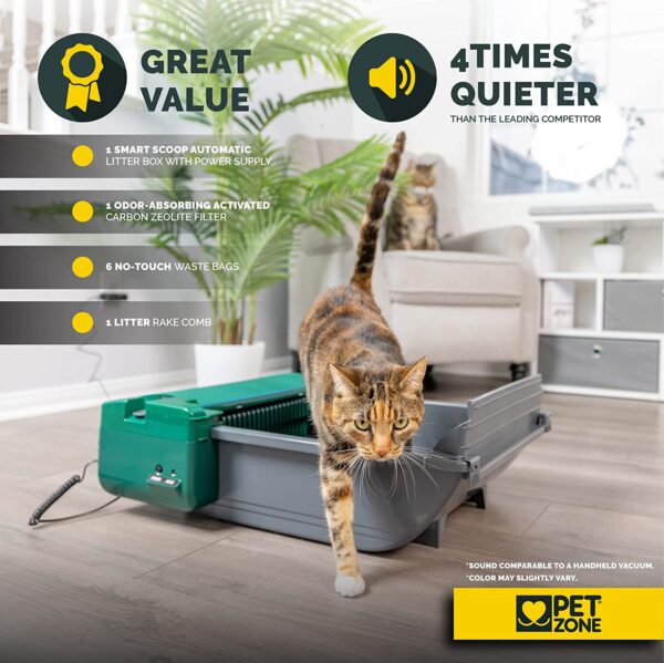 Pet Zone Smart Scoop Automatic Litter Box (Self Cleaning Litter Box, Cat Litter Box with No Expensive Refills) - Image 3