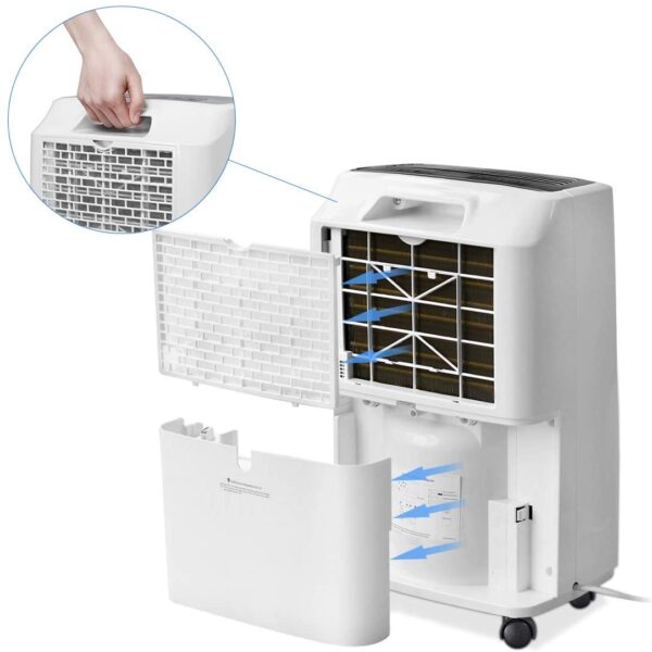 30 Pint Dehumidifier for Home Basements Bedroom Garage, Mid-Size Portable with Continuous Drain Hose Outlet and Wheel, 4 Gallons/Day Intelligent Humidity Control for Space Up to 1500 Sq Ft - Image 6