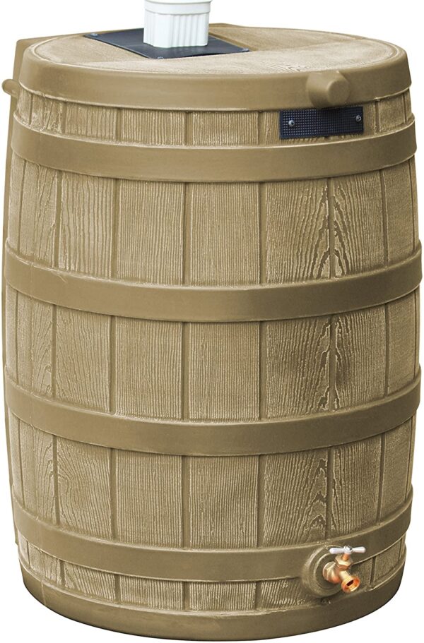 Good Ideas Rain Wizard 50 Gallon Plastic Outdoor Home Rain Barrel Water Storage Collector