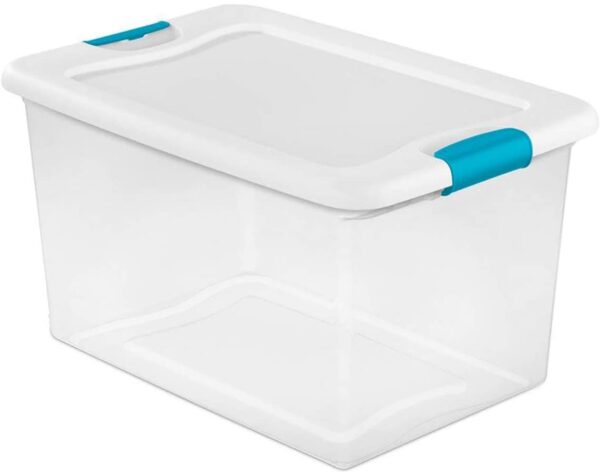 sterilite 64 quart clear storage tote with lids lot of 6 - Image 3