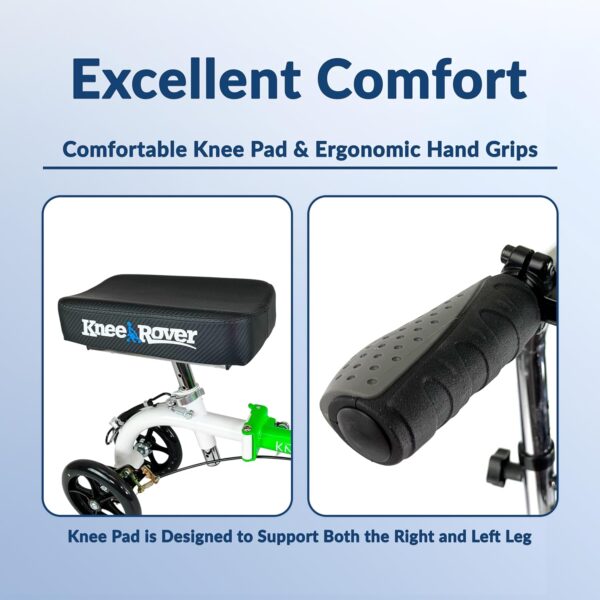 Hybrid - Most Compact All Terrain Knee Scooter for Adults for Foot Surgery Heavy Duty Knee Walker for Broken Ankle Foot Injuries Recovery Leg Scooter Best Knee Crutch Alternative (Green) - Image 9