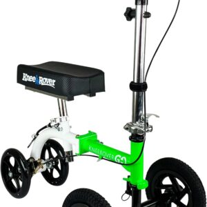 Hybrid - Most Compact All Terrain Knee Scooter for Adults for Foot Surgery Heavy Duty Knee Walker for Broken Ankle Foot Injuries Recovery Leg Scooter Best Knee Crutch Alternative (Green)