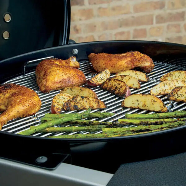 22 in. Performer Charcoal Grill in Black with Built-In Thermometer and Storage Rack - Image 4