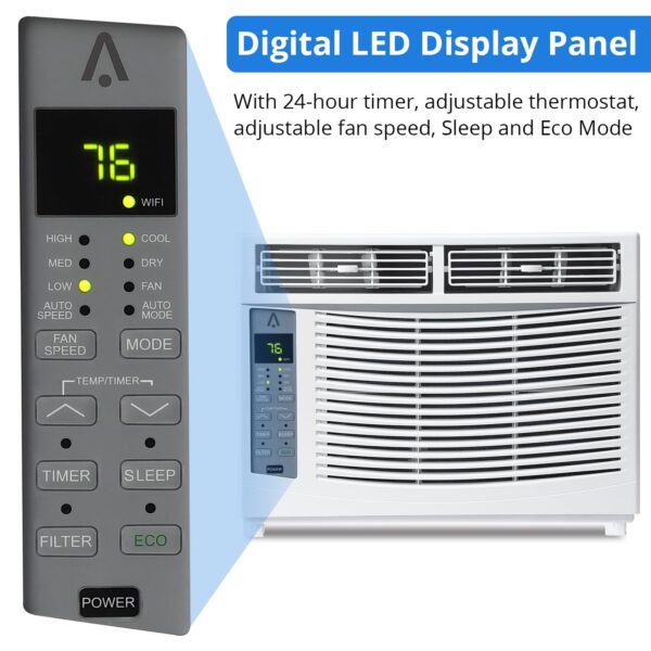 Window Air Conditioner With Reusable Filter & Controls, 6000 BTU 115V~, Suitable for 250 Sq.Ft - Image 11