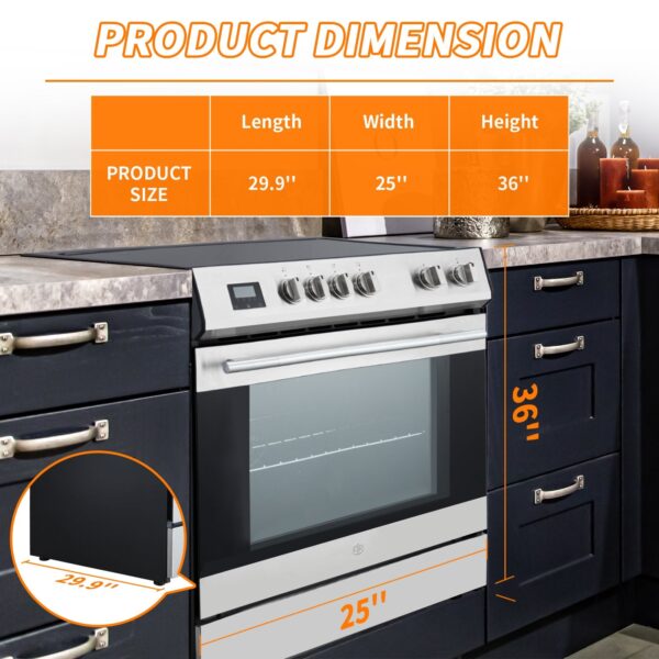 Front Control Electric Range Oven with 5 Cooktop Elements with 6 Cooking Power Options, Freestanding Oven, 5.0 cu. ft. Capacity Stainless Steel - Image 18