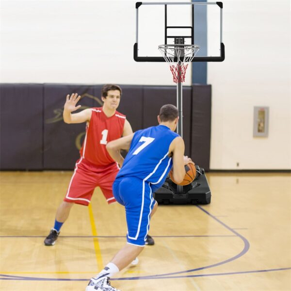 Portable Outdoor Basketball Hoop 64’’-79’’ Adjustable Poolside Basketball Goal System with 44" Backboard Wheeled Fillable Base - Image 3
