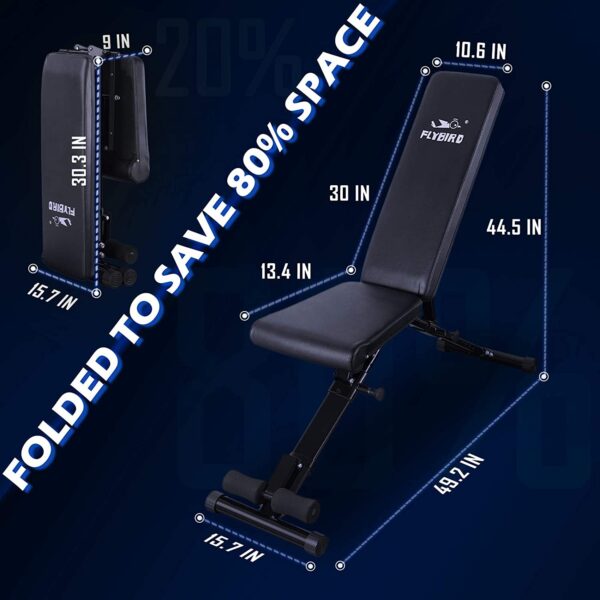 FLYBIRD Weight Bench, Adjustable Strength Training Bench for Full Body Workout - Image 5
