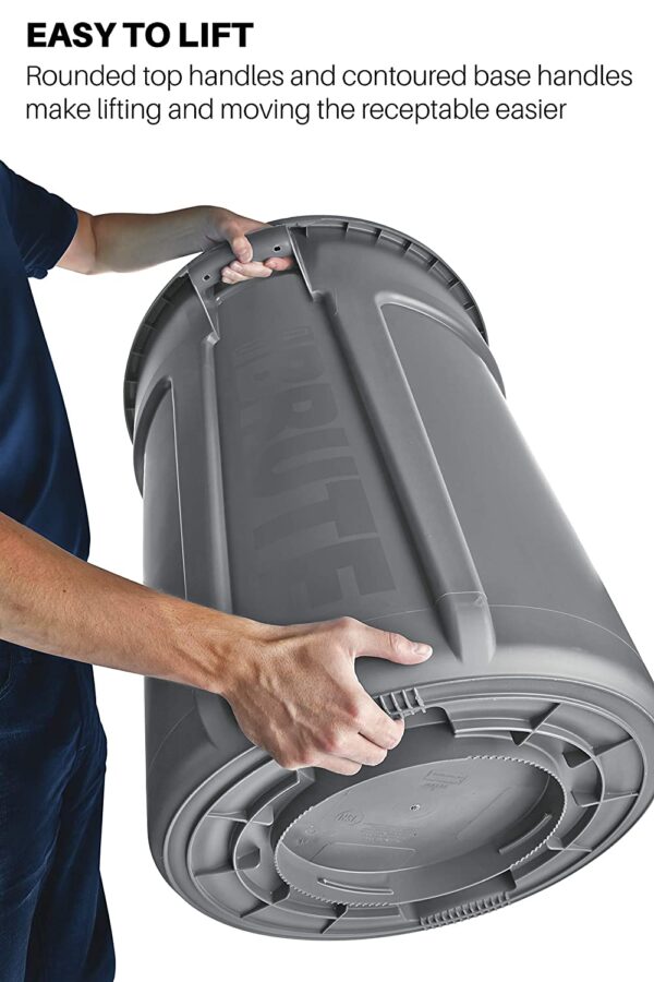 Yellow Heavy-Duty Trash/Garbage Can, (Pack of 6) - Image 4