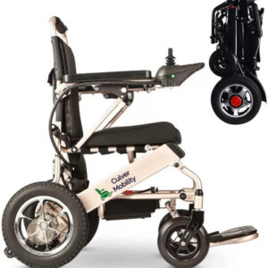 Culver Mobility Electric Power Wheelchair Scooter Fold Lightweight Folding Safe Electric Wheelchair Motorized FDA Approved Aviation Travel (Free Wheelchair RAMP Gift) (Silver-17.5 inc)