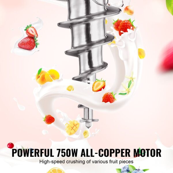 Vevor Ice Cream Blender 750W High Speed Mixer 1740 RPM 304 Stainless Steel New - Image 12