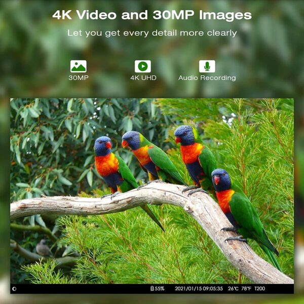 T200 4K 30MP Solar panel Trail Camera with WiFi Bluetooth - Image 5